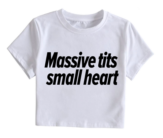 Massive tits small heart crop top